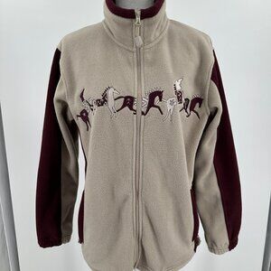 Angderson Arizona Light Maroon and gray Fleece full zip Jacket size Small